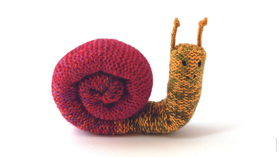 Gestrickte Schnecke - Strickanleitung aus dem Buch "Anton und das Strickmonster"